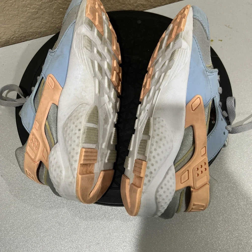 Nike Air Huarache Run Kids 6Y Silver Light Blue‎ Sneakers 654280-015 Retro Gym
